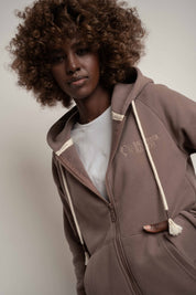 ROZPINANA BLUZA Z KAPTUREM CAPPUCCINO - ZANZIBAR