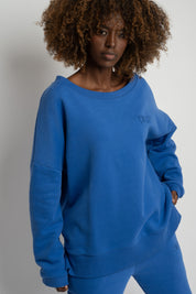 BLUZA OVERSIZE Z SZEROKIM DEKOLTEM CHABROWY  - MULL