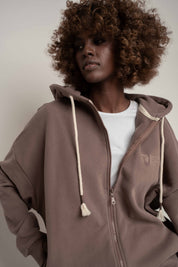 BLUZA Z KAPTUREM ROZPINANA CAPPUCCINO - NIKO