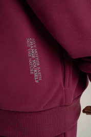 BLUZA Z KAPTUREM ROZPINANA BURGUNDOWA - NIKO