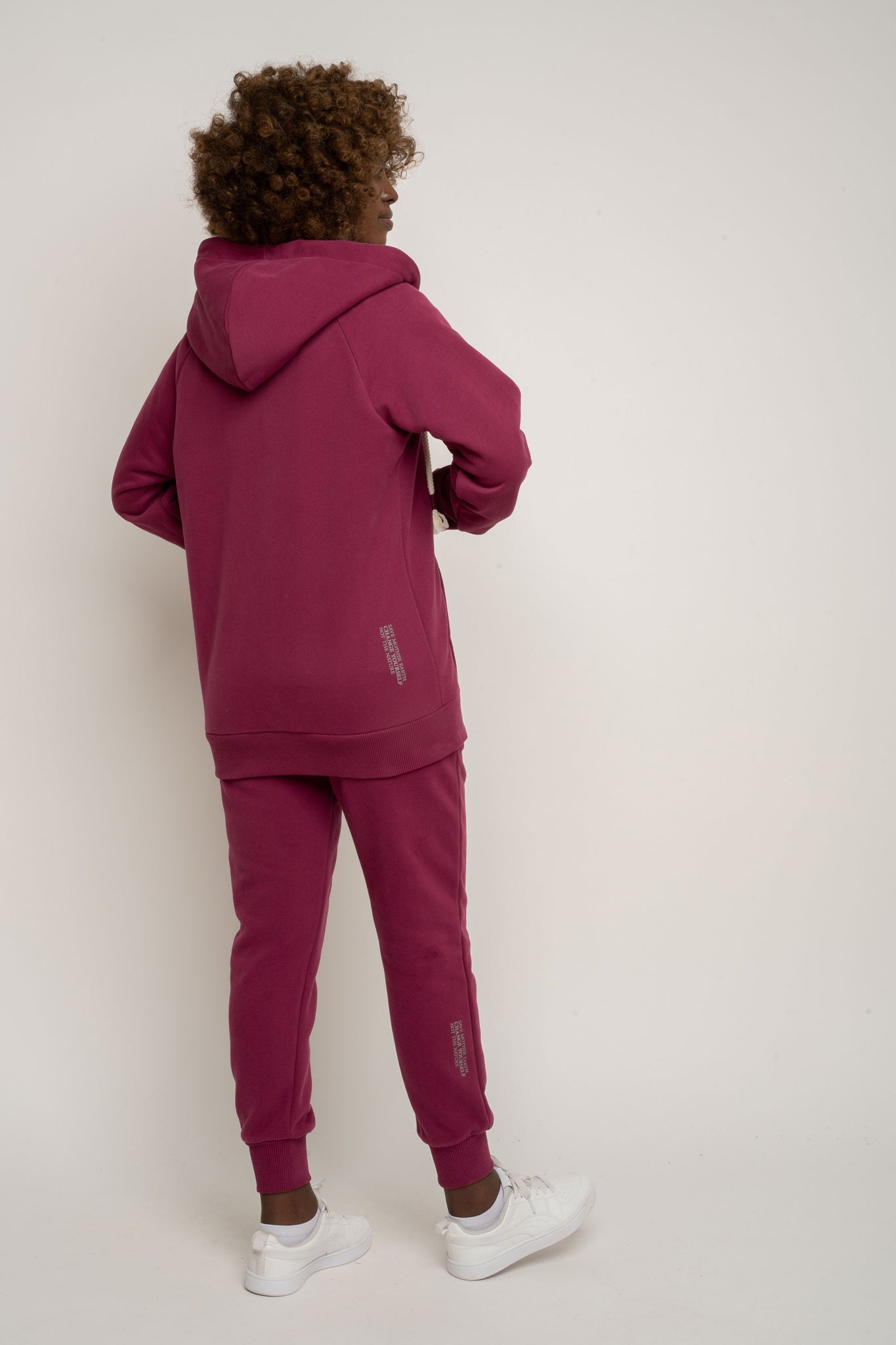 ROZPINANA BLUZA Z KAPTUREM BURGUNDOWA - ZANZIBAR