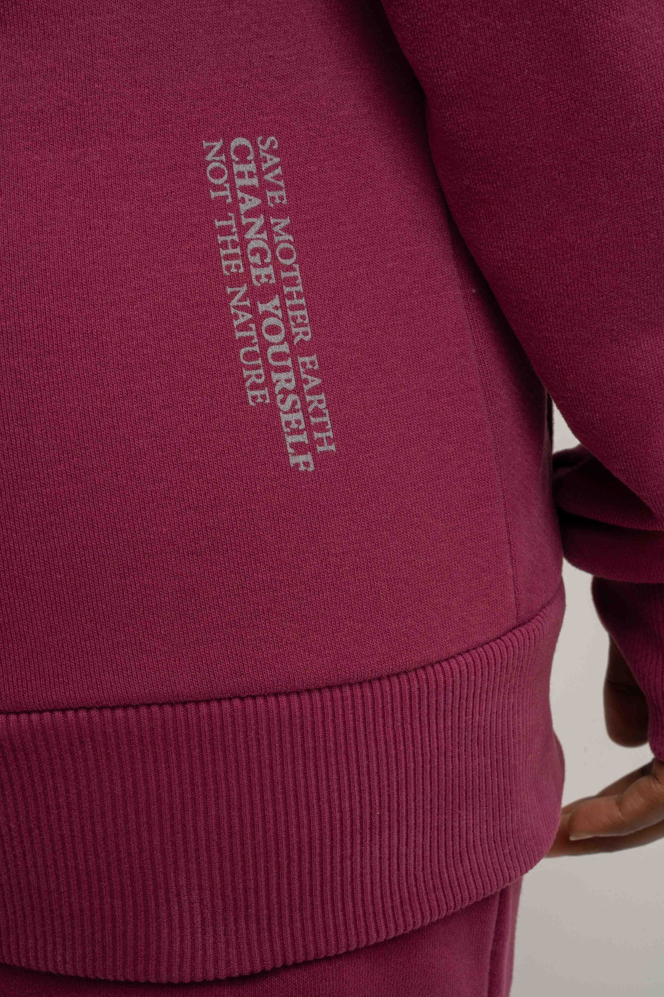 ROZPINANA BLUZA Z KAPTUREM BURGUNDOWA - ZANZIBAR