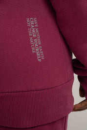 ROZPINANA BLUZA Z KAPTUREM BURGUNDOWA - ZANZIBAR