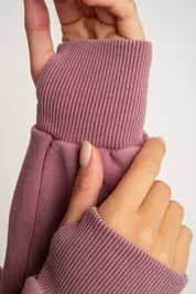 BLUZA Z KAPTUREM Z EFEKTEM WASHED ZGASZONY BURGUND - SKAGEN