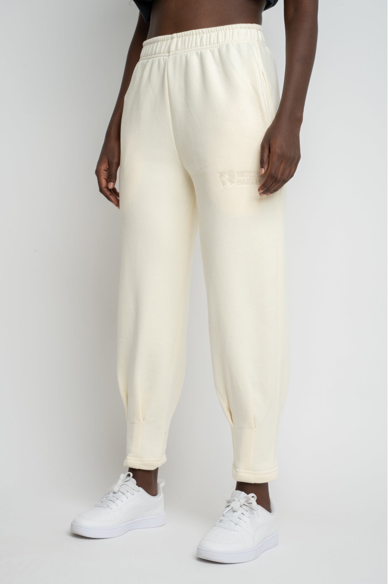 ECRU TAPERED LEGS SWEATPANTS - ANACAPA