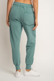 SPODNIE DRESOWE TYPU JOGGER Z EFEKTEM WASHED MORSKIE - ODENSE