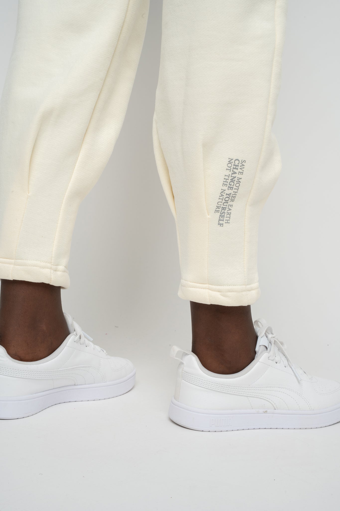 ECRU TAPERED LEGS SWEATPANTS - ANACAPA