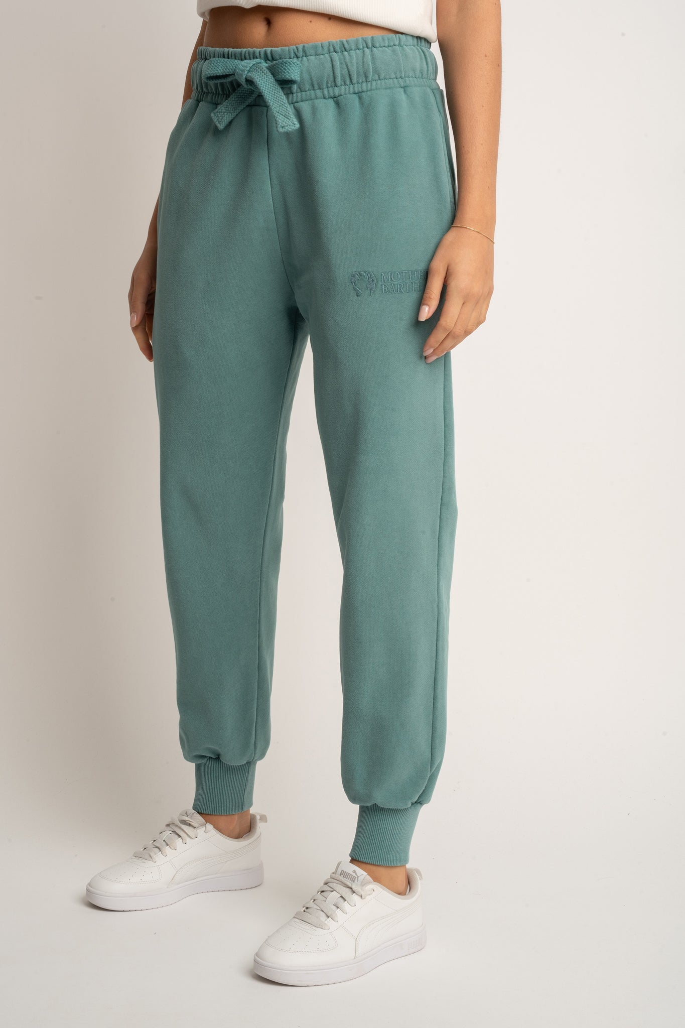 SPODNIE DRESOWE TYPU JOGGER Z EFEKTEM WASHED MORSKIE - ODENSE