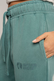 SPODNIE DRESOWE TYPU JOGGER Z EFEKTEM WASHED MORSKIE - ODENSE