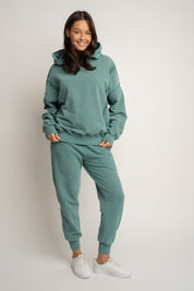 SPODNIE DRESOWE TYPU JOGGER Z EFEKTEM WASHED MORSKIE - ODENSE
