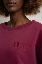 BLUZA OVERSIZE Z SZEROKIM DEKOLTEM BURGUNDOWA - MULL