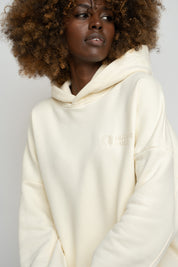 BLUZA OVERSIZE Z KAPTUREM ECRU - EGERIA