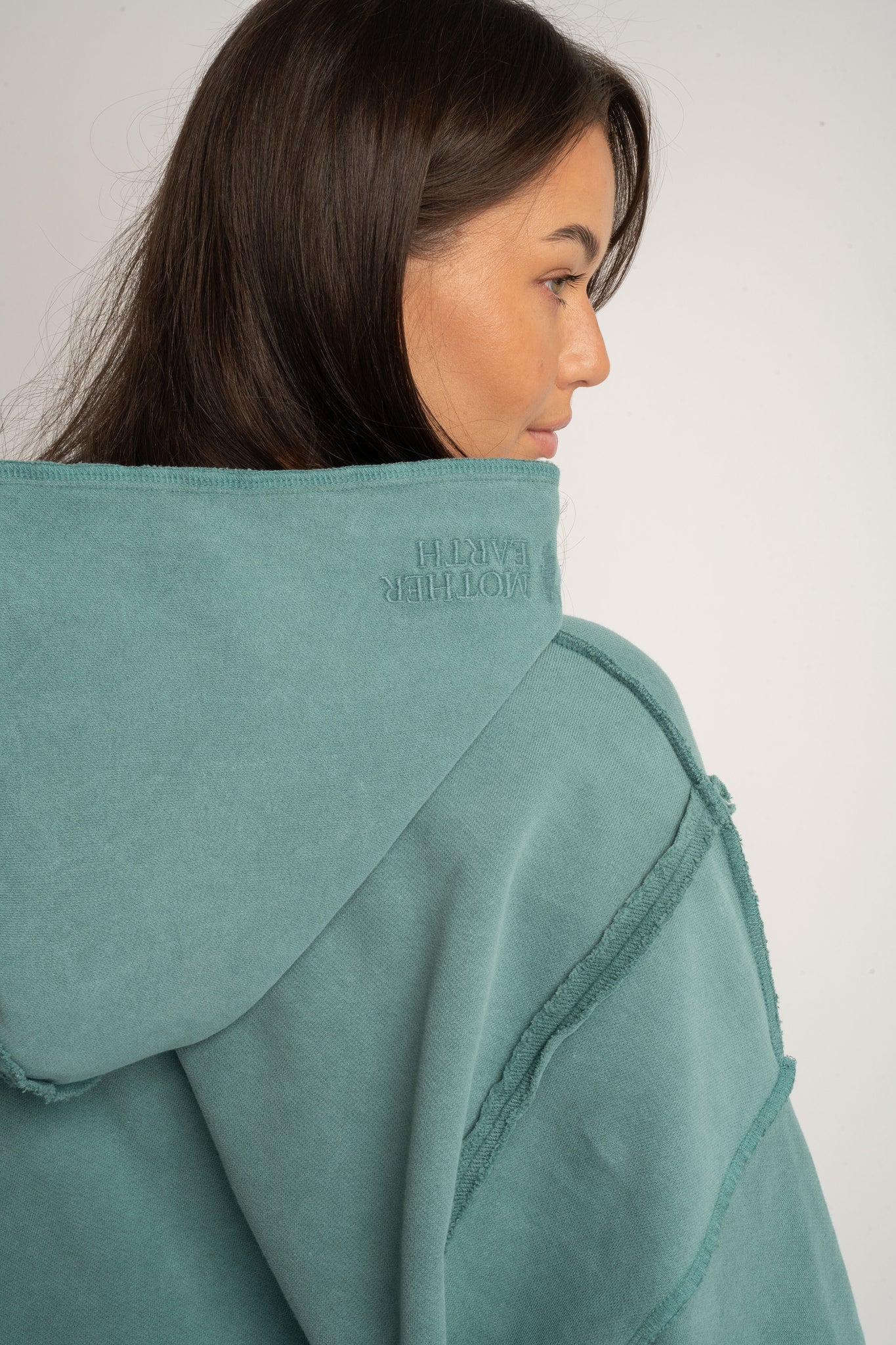 BLUZA OVERSIZE Z EFEKTEM WASHED MORSKA  - OSLO