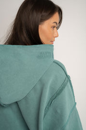 BLUZA OVERSIZE Z EFEKTEM WASHED MORSKA  - OSLO
