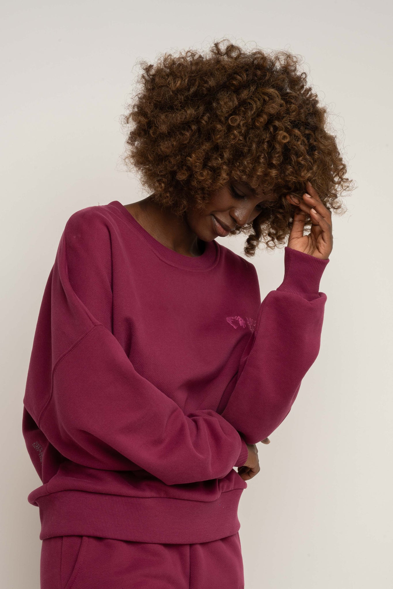 BLUZA TYPU CREWNECK BURGUNDOWA - OZARK