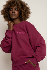 BLUZA TYPU CREWNECK BURGUNDOWA - OZARK