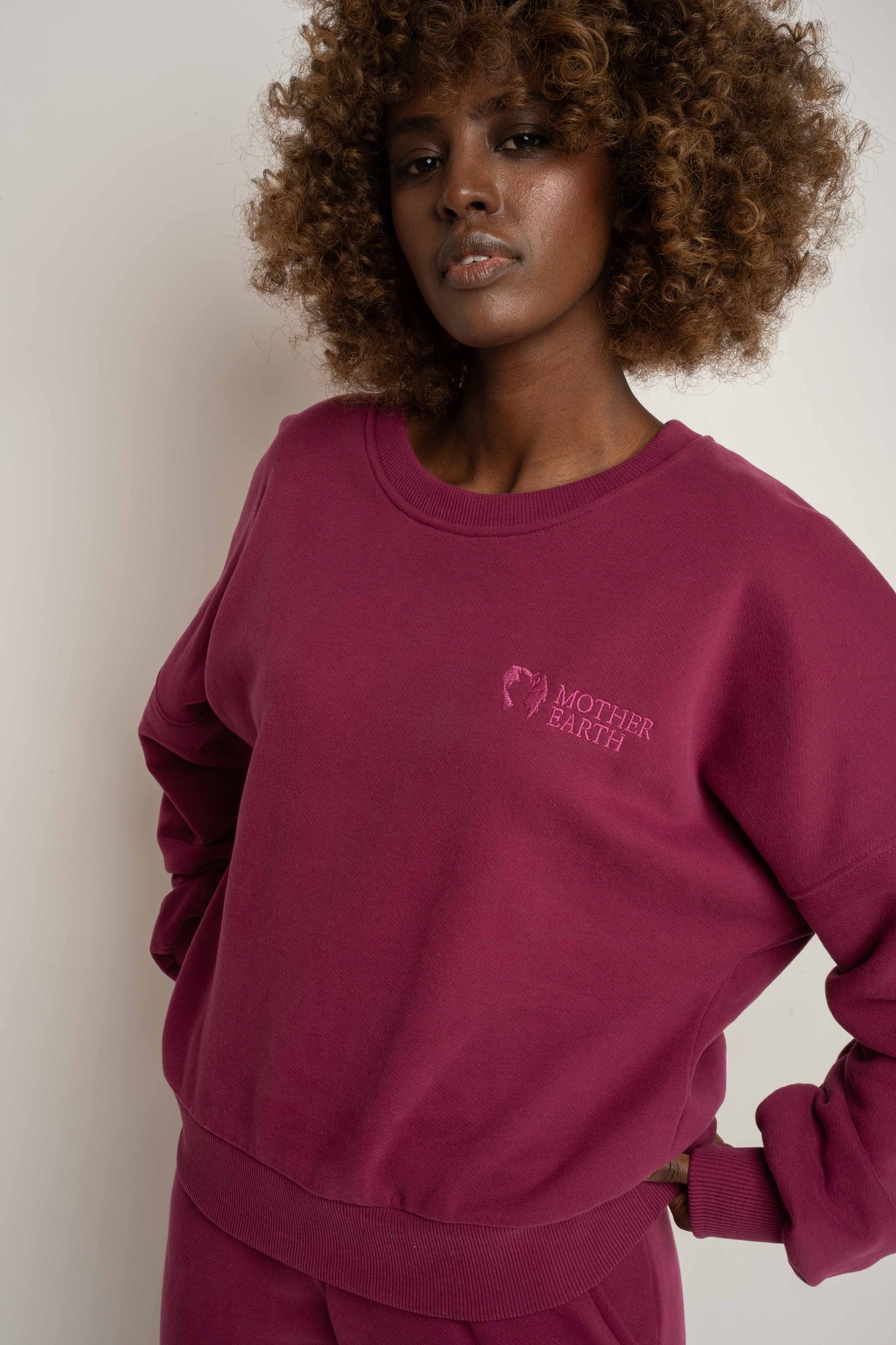 BLUZA TYPU CREWNECK BURGUNDOWA - OZARK