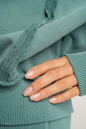 BLUZA OVERSIZE Z EFEKTEM WASHED MORSKA  - OSLO