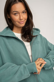 BLUZA Z KAPTUREM Z EFEKTEM WASHED MORSKA- SKAGEN