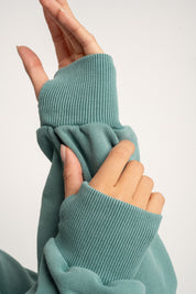 BLUZA Z KAPTUREM Z EFEKTEM WASHED MORSKA- SKAGEN