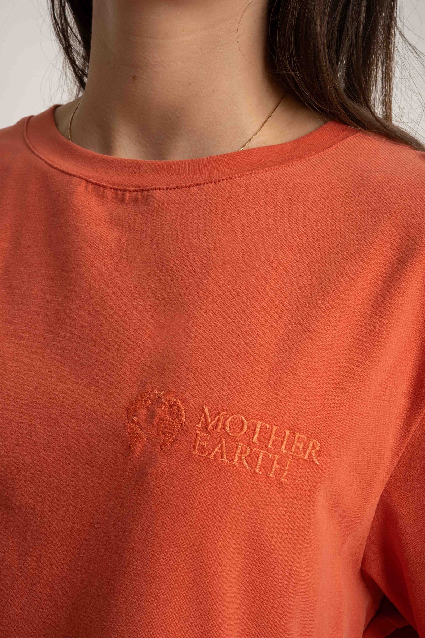 T-SHIRT DAMSKI POMARAŃCZOWY - OYSTER