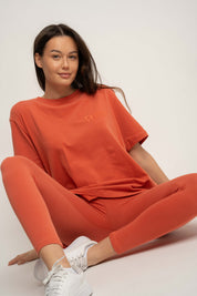 T-SHIRT DAMSKI POMARAŃCZOWY - OYSTER
