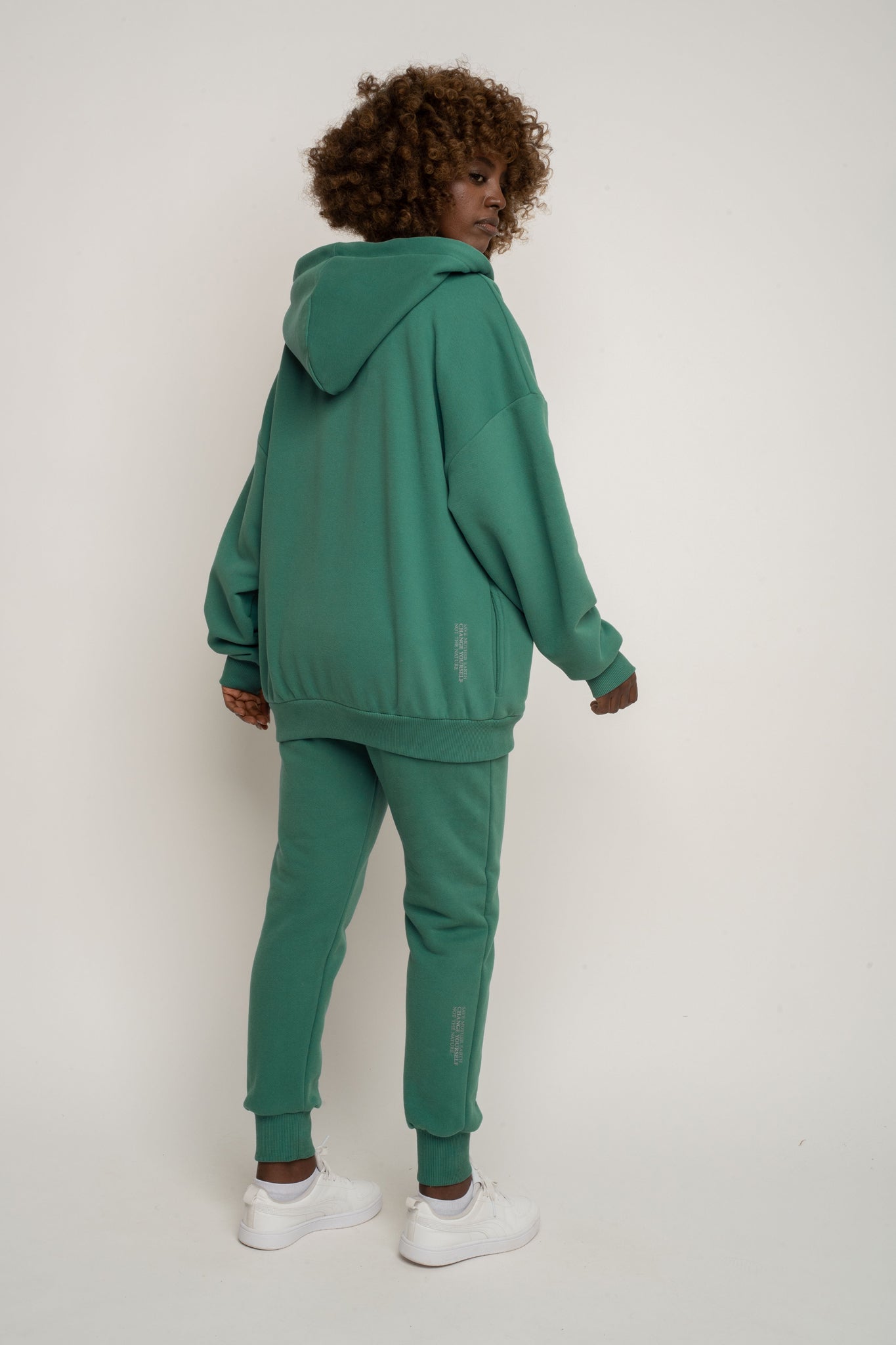 BLUZA Z KAPTUREM ROZPINANA ZIELONA - NIKO
