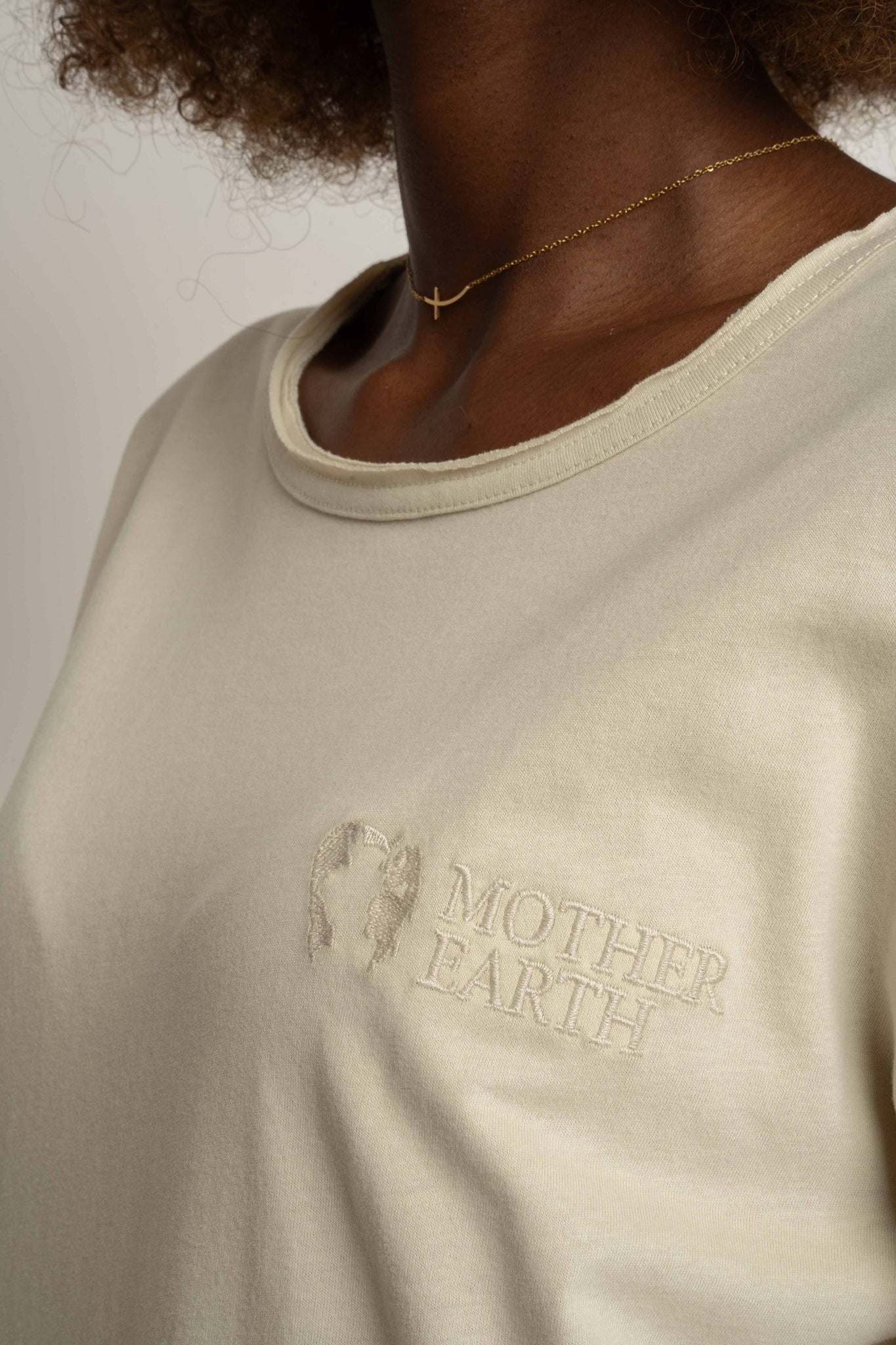 COTTON LONG-SLEEVED BLOUSE LIGHT BEIGE - NAMIB