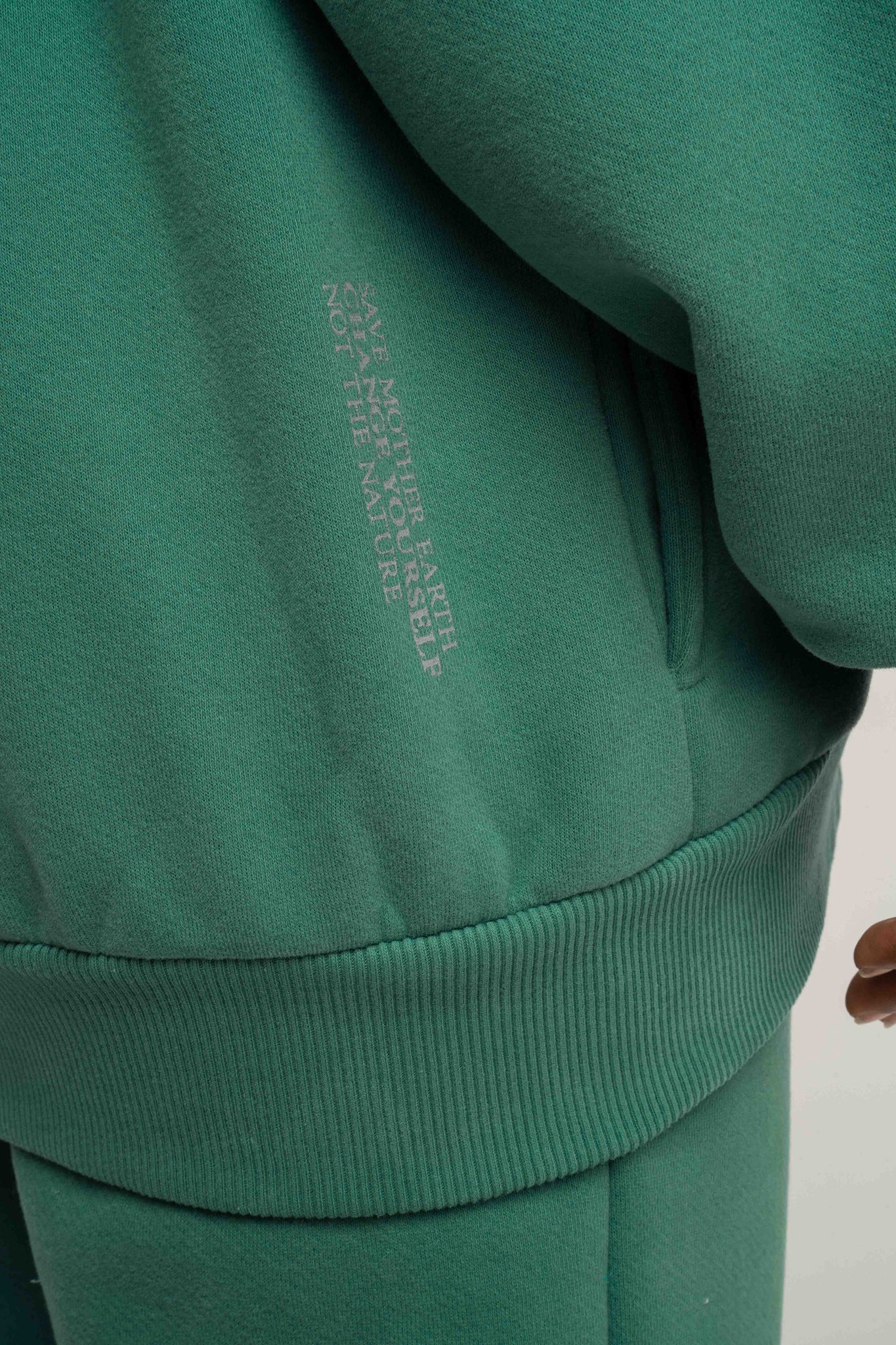 BLUZA Z KAPTUREM ROZPINANA ZIELONA - NIKO