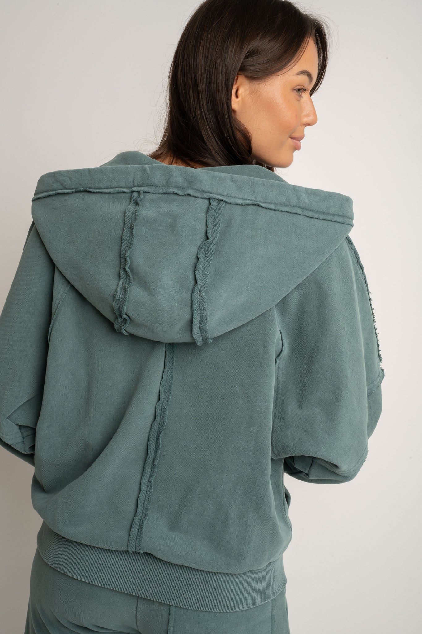 WASHED EFFECT HOODIE GREEN - NARVIK