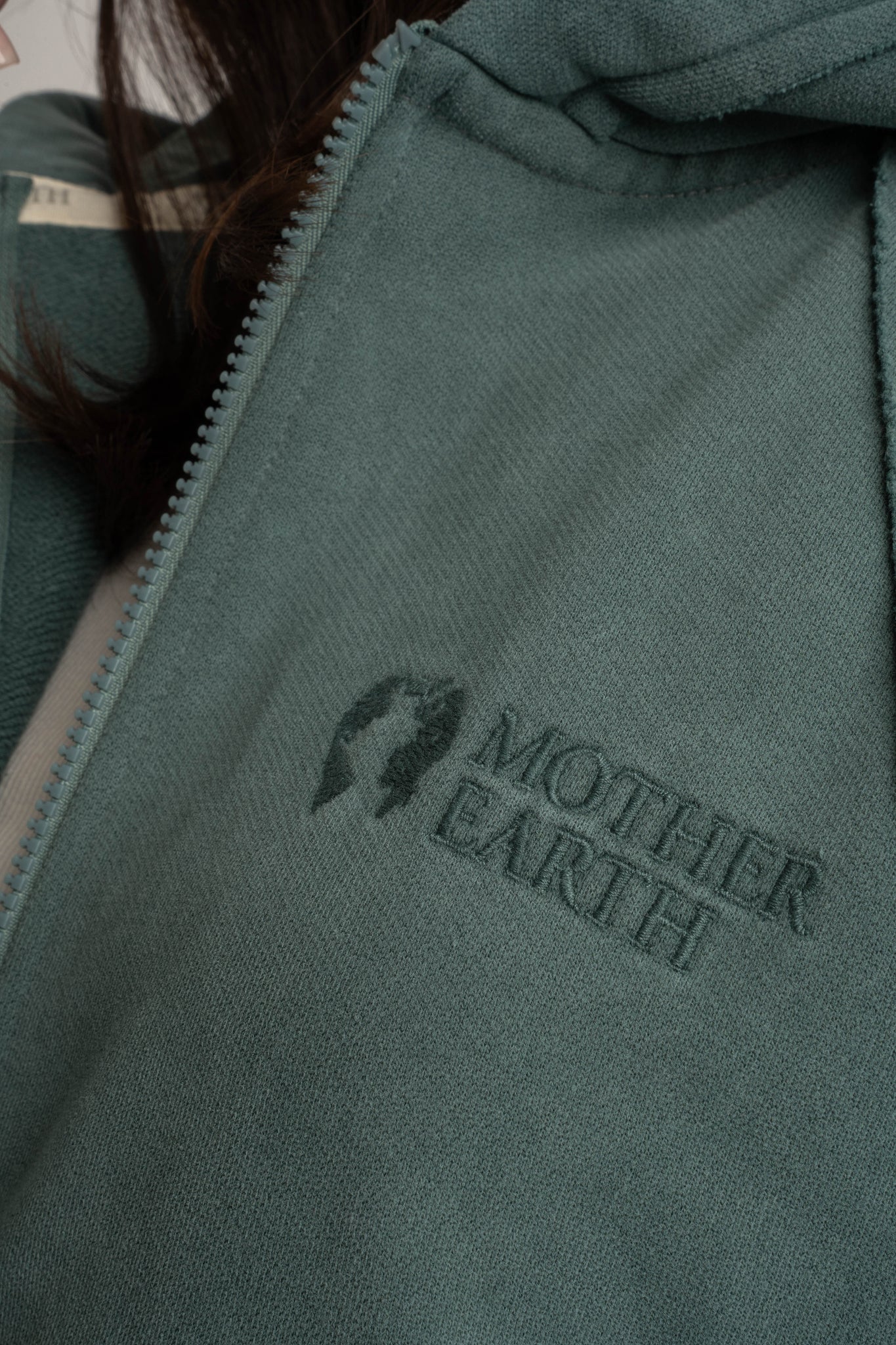 WASHED EFFECT HOODIE GREEN - NARVIK
