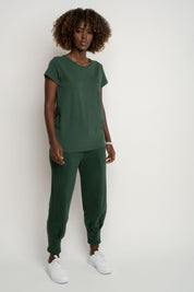WOMEN'S DARK GREEN T-SHIRT - PETIT