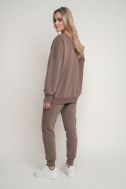 BLUZA Z DEKOLTEM OVERSIZE CAPPUCCINO - BISCOE