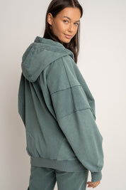 OVERSIZED WASHED HOODIE IN GREEN - TRONDHEIM