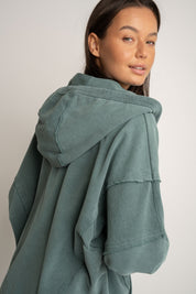OVERSIZED WASHED HOODIE IN GREEN - TRONDHEIM