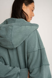 OVERSIZED WASHED HOODIE IN GREEN - TRONDHEIM