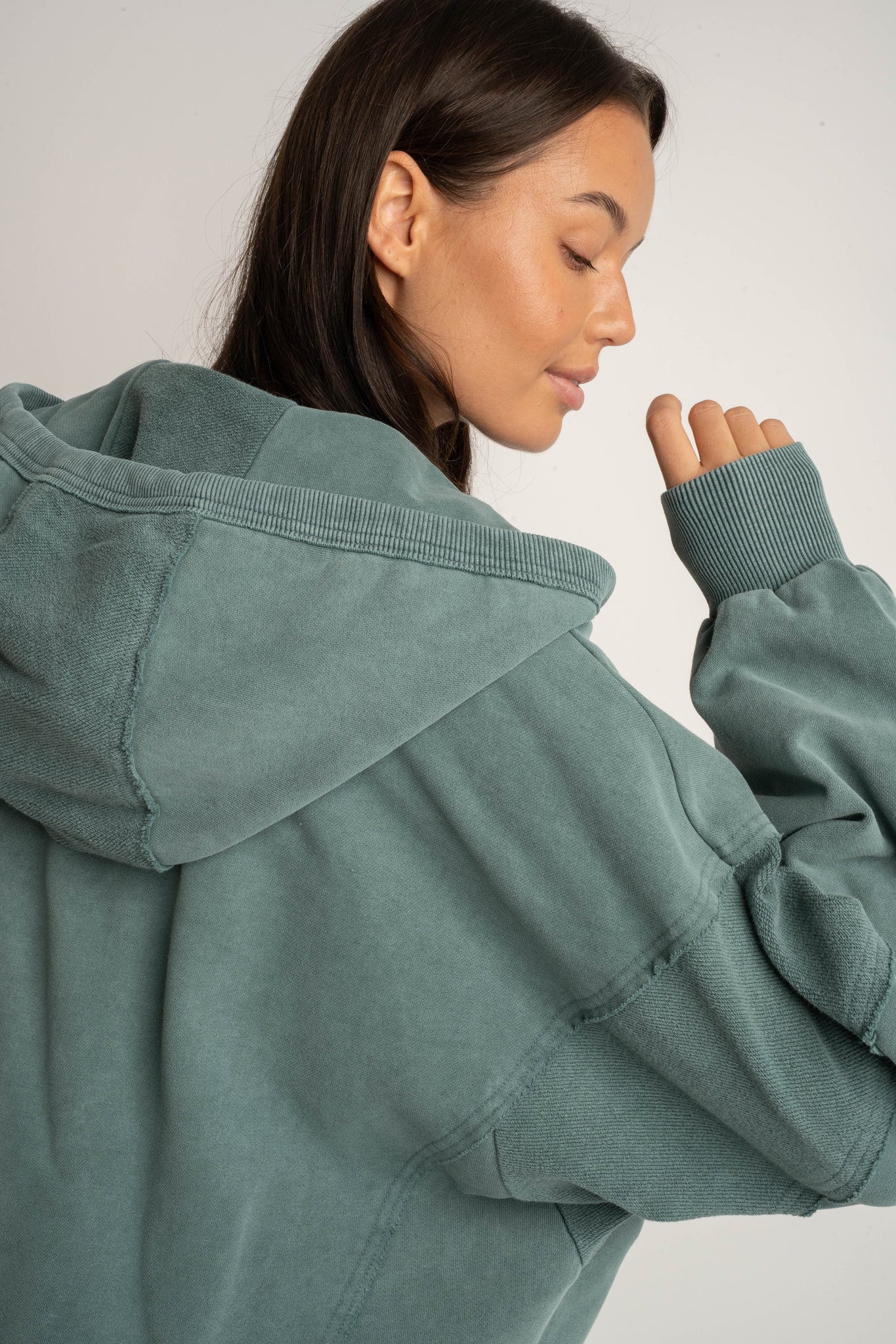 OVERSIZED WASHED HOODIE IN GREEN - TRONDHEIM