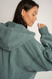 OVERSIZED WASHED HOODIE IN GREEN - TRONDHEIM