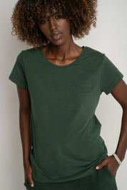 WOMEN'S DARK GREEN T-SHIRT - PETIT
