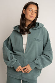 OVERSIZED WASHED HOODIE IN GREEN - TRONDHEIM