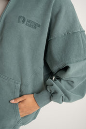 OVERSIZED WASHED HOODIE IN GREEN - TRONDHEIM
