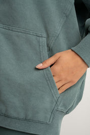 OVERSIZED WASHED HOODIE IN GREEN - TRONDHEIM