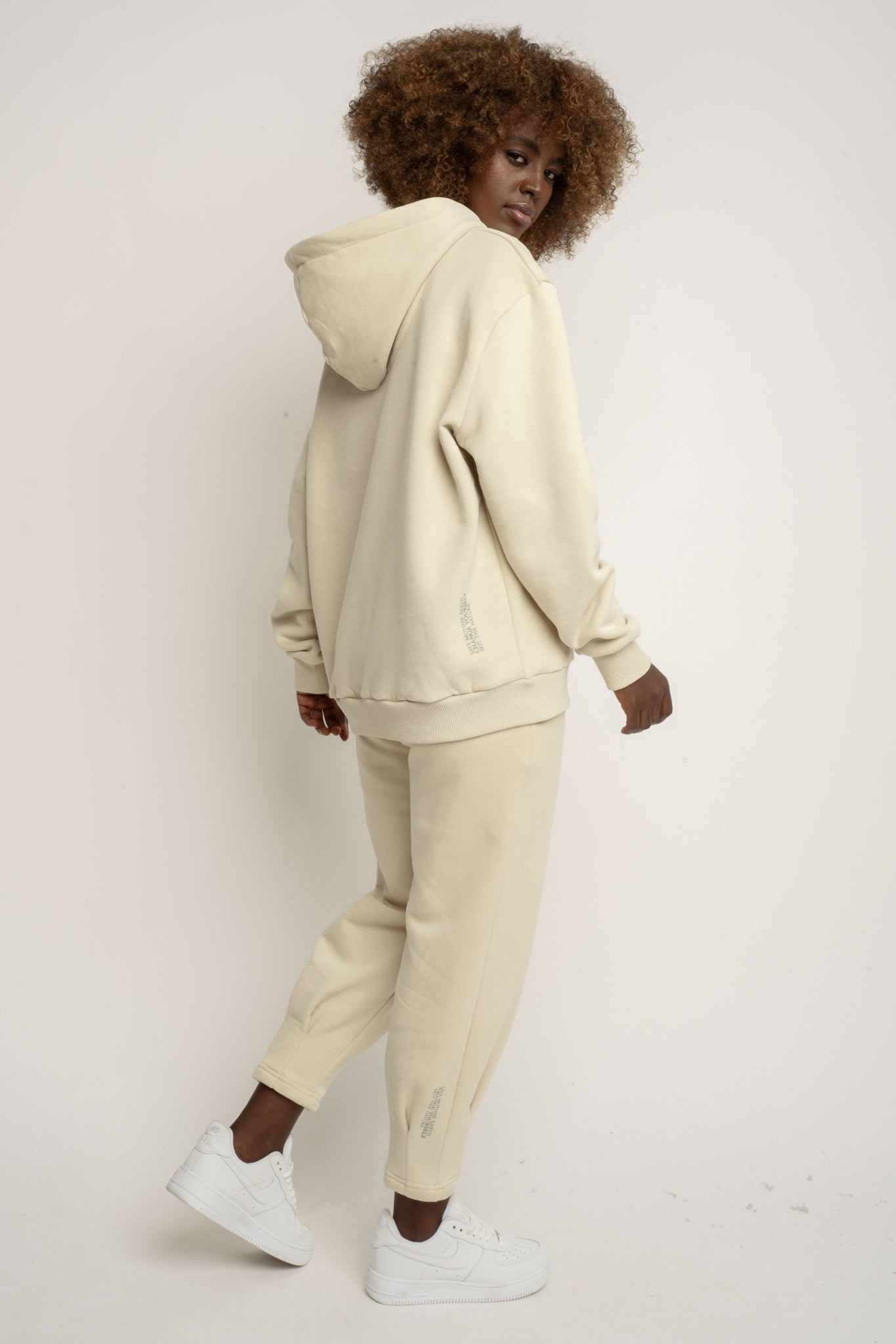 LIGHT BEIGE HOODIE - MOHELI RECYCLED