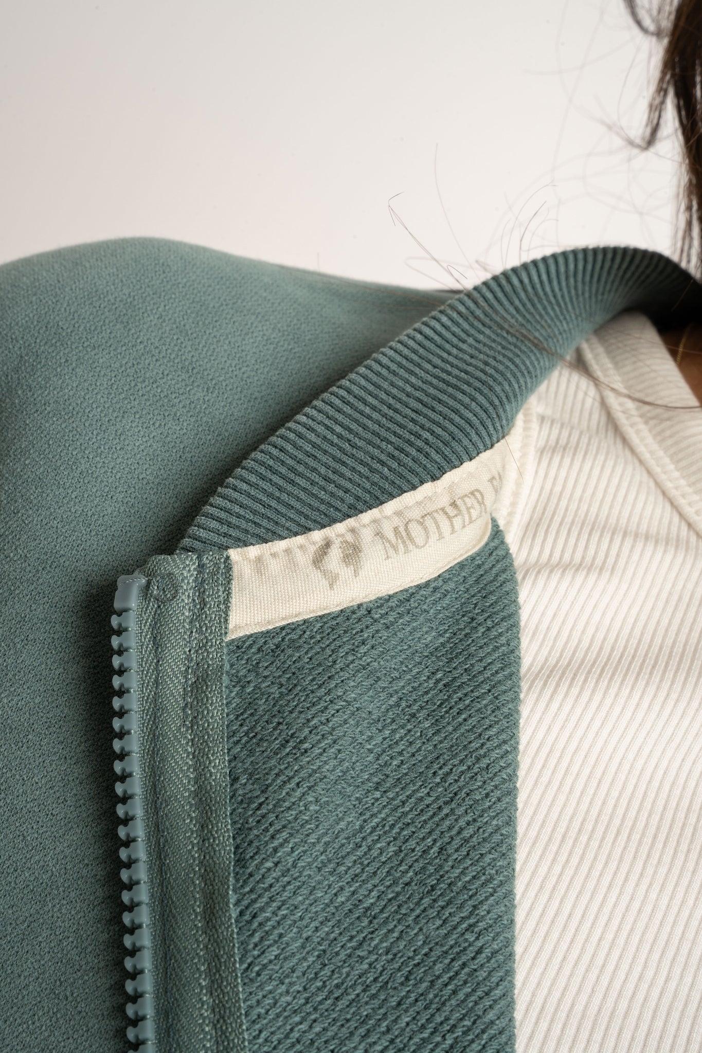 GREEN WASHED EFFECT BASEBALL SWEATSHIRT - ALESUND