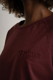 OVERSIZED LONGSLEEVE WITH A DELICATE WASH EFFECT, BURGUNDY - OBILATU