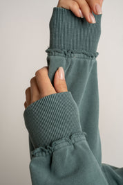 WASHED EFFECT HOODIE GREEN - LIMFJORD