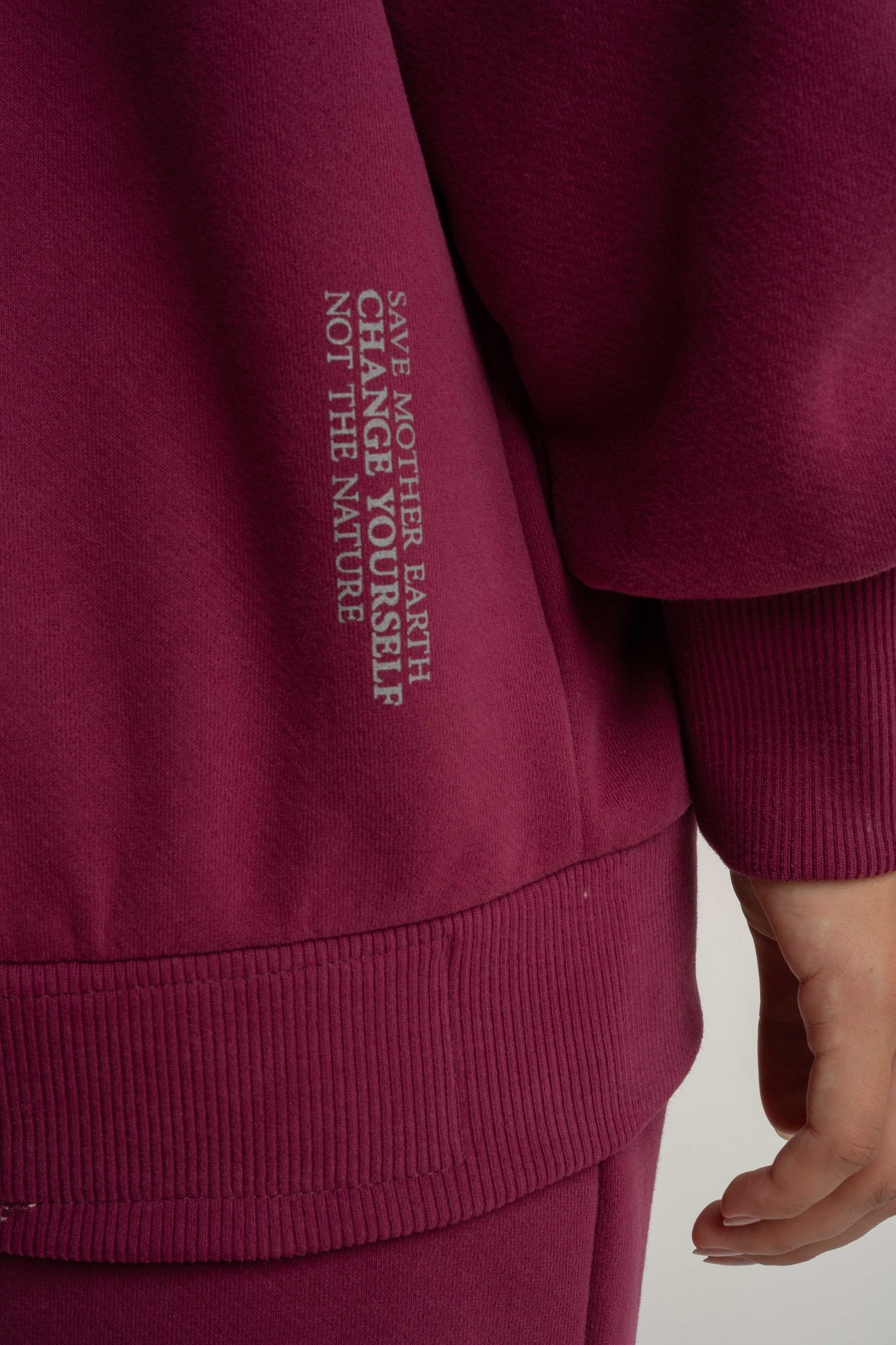 BLUZA Z DEKOLTEM OVERSIZE BURGUNDOWA - BISCOE