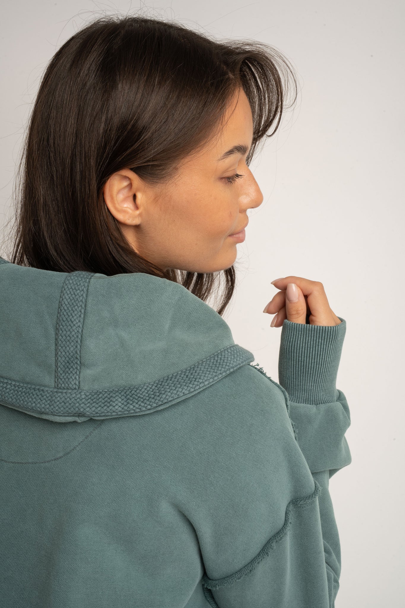WASHED EFFECT HOODIE GREEN - KUOPIO