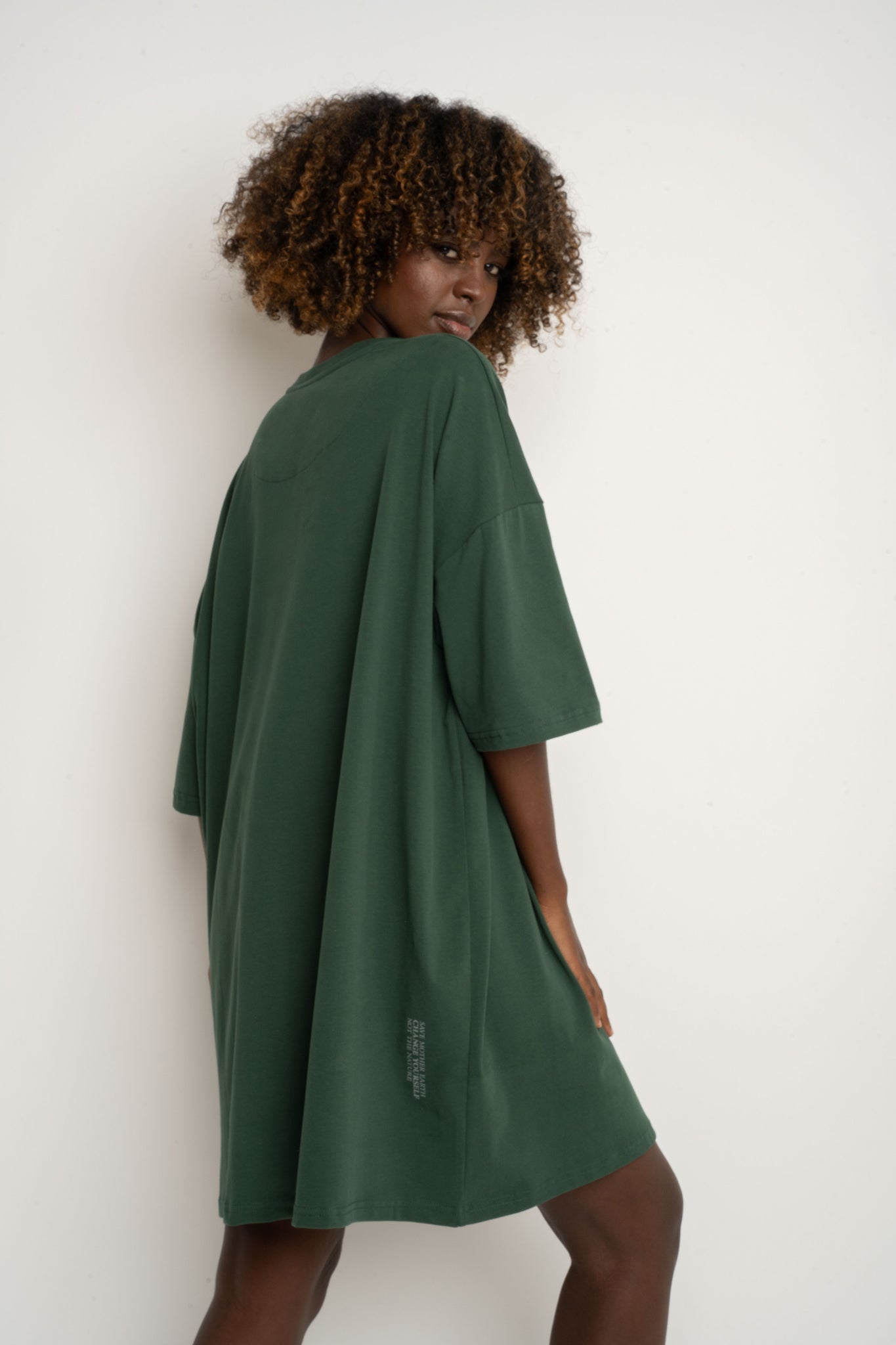 T-SHIRT OVERSIZE CIEMNOZIELONY- GENEVA