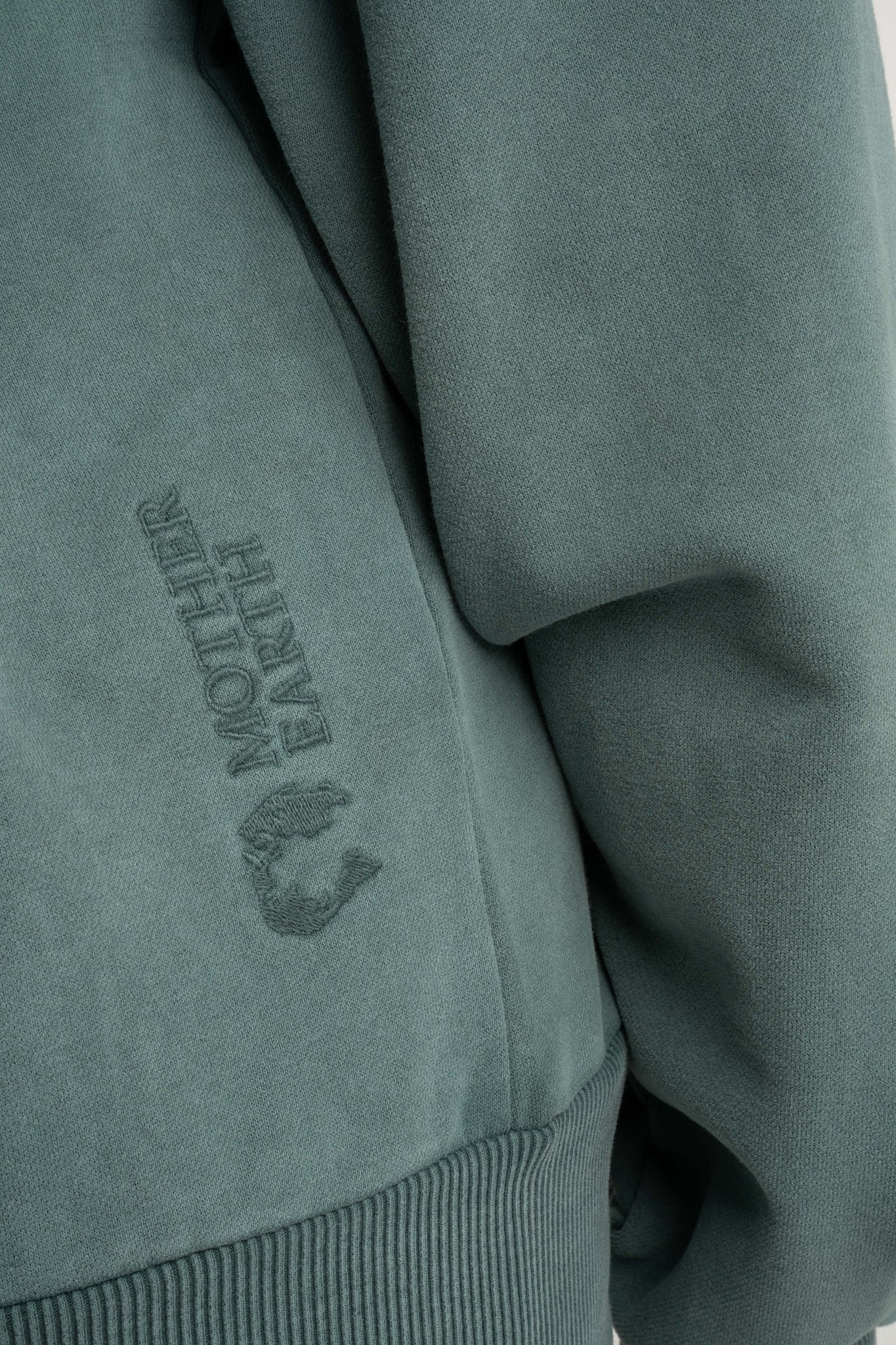WASHED EFFECT HOODIE GREEN - KUOPIO